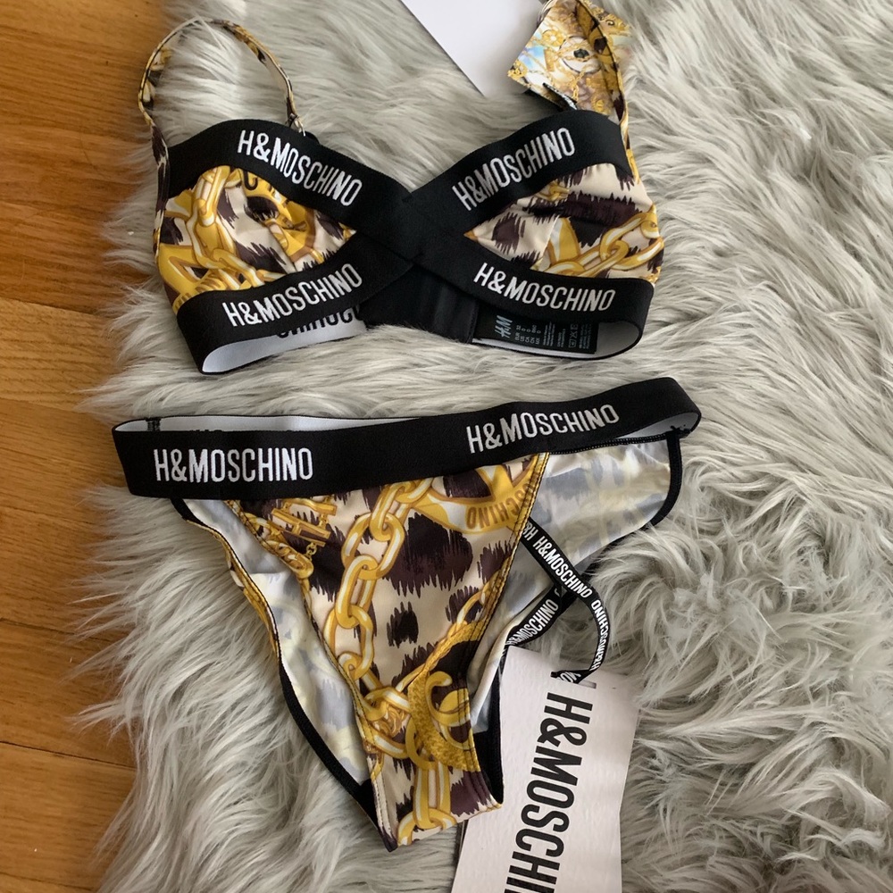 H&M x Moschino swimsuit top and bottom